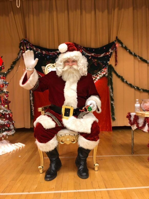 Santa Claus at a holiday party