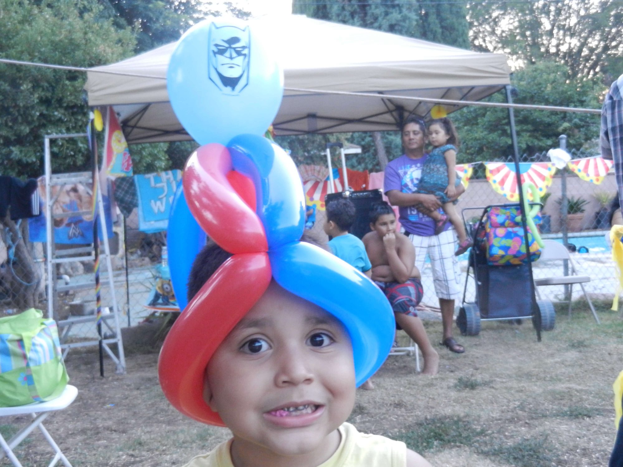 Balloon twisting at a party