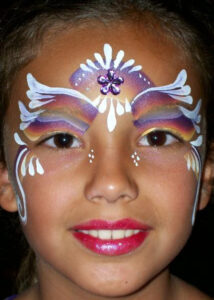 The Face of a Little Girl With a Light Color Pattern