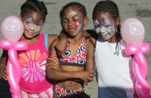Three Little Girls With Face Paintings on Face
