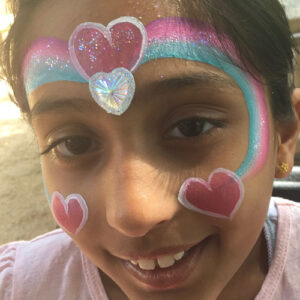 A Little Girl With a Heart Shape Theme Painting