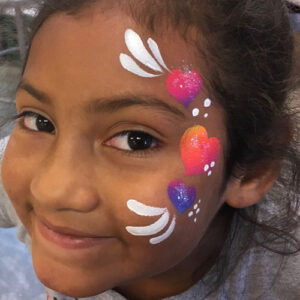 The Side Portion of a Girl With Hearts Painting